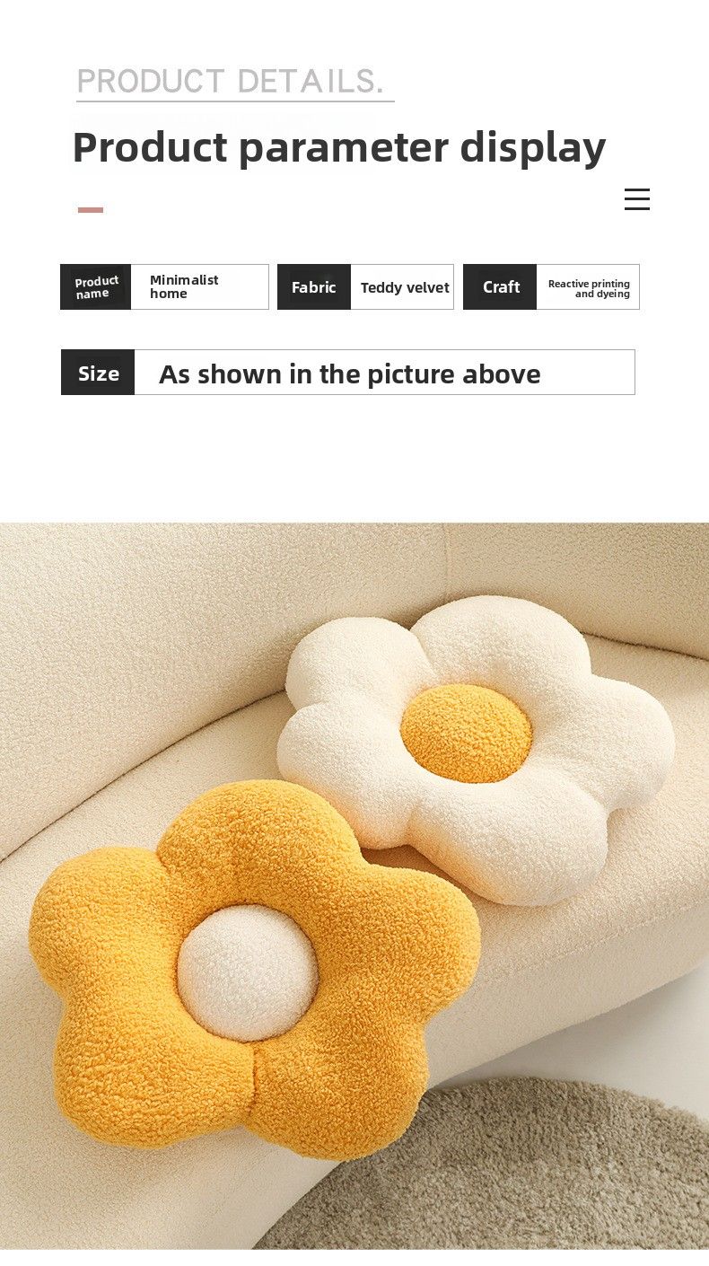 Cuscino decorativo morbido per dormire sul fianco di una ragazza, modello di divano per la casa in stile minimalista Ins Flower_voghion.com