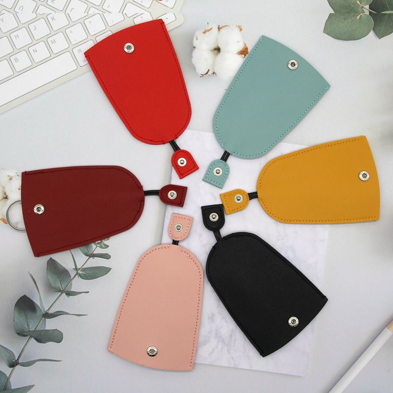 Leather Pull-out Key Household Storage Bag Car Keychain Protective Case_voghion.com