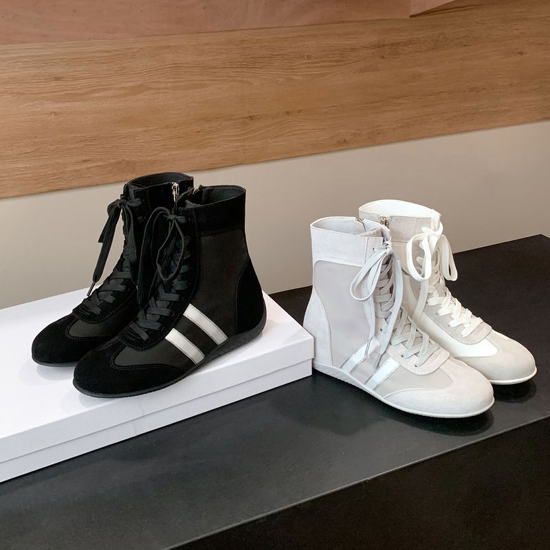 Damen-Boxstiefel, 6 cm höhere Höhe, Boxen für Frauen, 2025, neue atmungsaktive Martin-Kurzstiefel, lässige Sport-High-Top-Trainingsschuhe_voghion.com