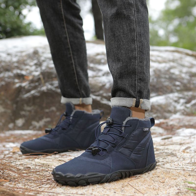 Grenzüberschreitende neue Fünf-Finger-Baumwollschuhe Outdoor-Sportschuhe Herren Samt warme Baumwollschuhe Verschleißfeste rutschfeste Schneestiefel Wanderschuhe_voghion.com