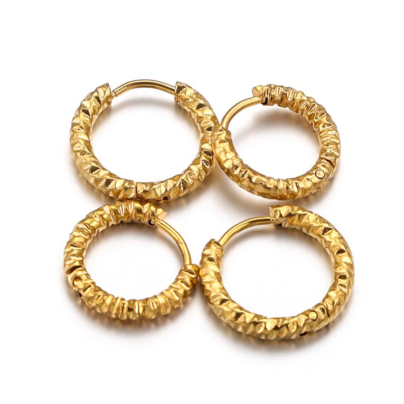 Ronde, modieuze accessoires voor dames van roestvrij staal, zelfgemaakte oorbellen, handgemaakte accessoires_voghion.com