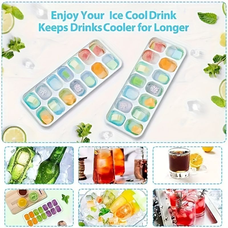 4 pezzi, stampo per cubetti di ghiaccio, vassoio per cubetti di ghiaccio in silicone, stampo multifunzionale per cioccolato domestico, vassoio per ghiaccio impilabile, cocktail, whisky, utensili da cucina_voghion.com