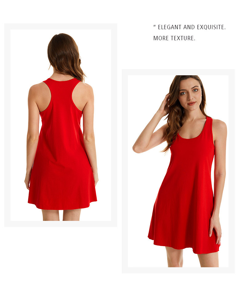 Chic And Comfortable: New Pull Frame Elastic Large Size Women’s Pure Cotton Nightgown - Vest Skirt Style, Versatile Home & Outdoor Wear_voghion.com