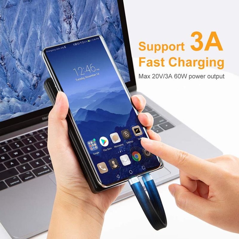 Cavo USB-C 3.1 Gen 2 4K Chip Emark 10G Cavo di ricarica e sincronizzazione video corto da USB-C a USB-C PD 60W Video 4K per MacBook Pro_voghion.com