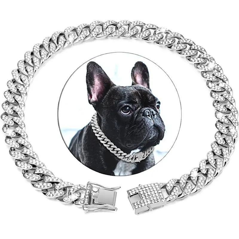 Hiphop-halsbånd til kjæledyr, kubansk kjede, hundekjede full av diamanter, lås, gull, sølv, fabrikk direkte salg_voghion.com