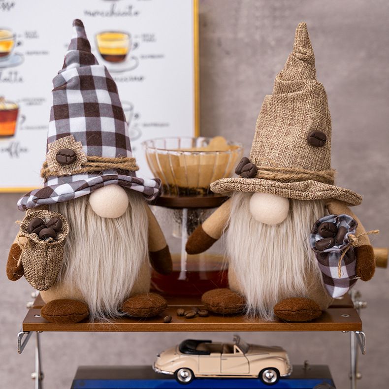 Haube Grenzüberschreitende neue Wohndekoration Kaffee Gesichtslose Puppe Zwerg Ornamente Halten Kaffeebohne Rudolph Puppe_voghion.com