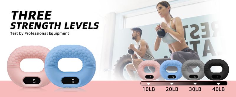 Electronic Counting Grip Strength Device, Silicone Grip Ring Hand Strength Training Device for Rehabilitation Training_voghion.com