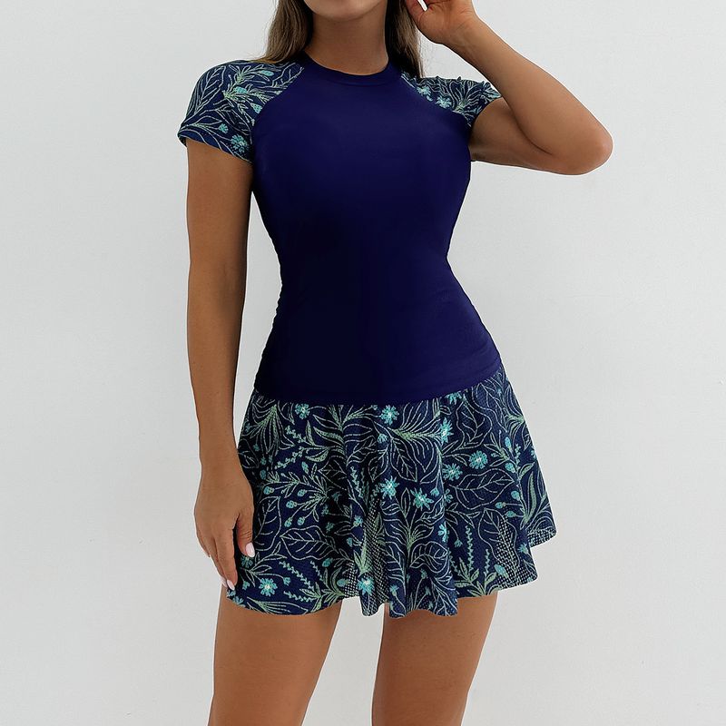 2025 European And American New Split Swimsuit Skirt Short Sleeved Fashionable Women's Swimsuit Set Bikini Swimsuit_voghion.com