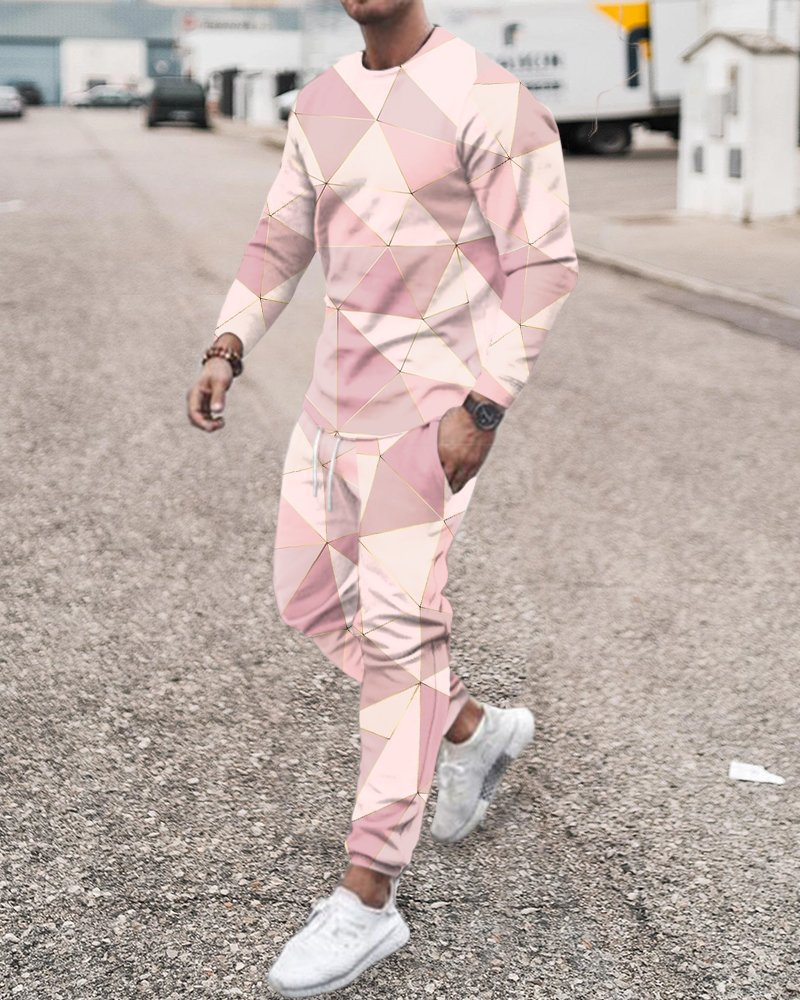 Ensemble de vêtements tendance pour hommes, pull ample à manches longues et col rond, pantalon de sport et de loisirs, nouvelle collection printemps et automne 2023_voghion.com