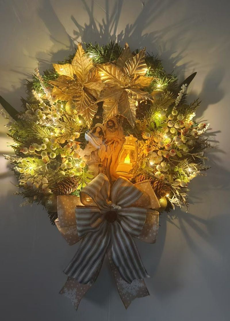 2025 Nieuwe kransdeur hangende kerstverlichting decoraties scène lay-out rekwisieten_voghion.com