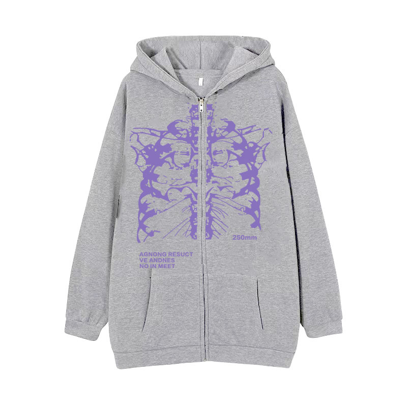 Felpa con cerniera da uomo, con cappuccio e scheletro, felpa alla moda per strada_voghion.com