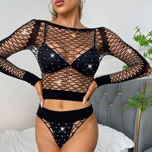 Bikini maudymosi kostiumėlis su karštu padalintu padalijimu ir seksualia dirželiu, trijų taškų europietiškas ir amerikietiškas maudymosi kostiumėlis_voghion.com