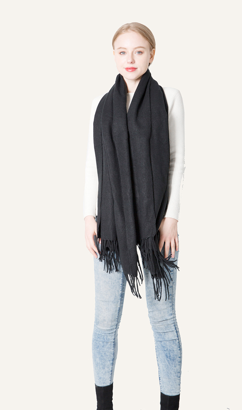 Women's Scarves imitation cashmere solid color scarf men and women couples solid color scarf shawl _voghion.com