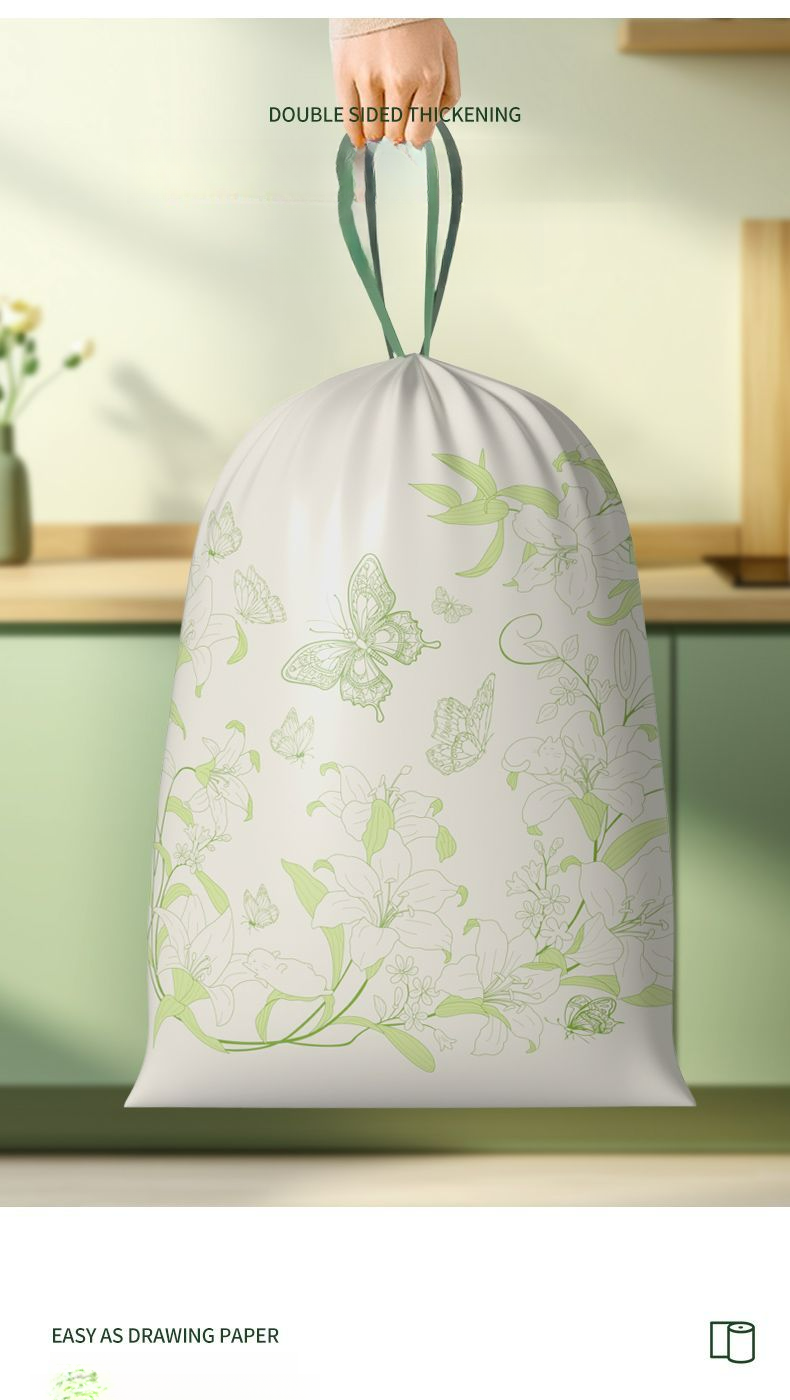 Ou Ka Si New Lily Print Fragrance Family Tear-Free Trash Fresh Scent Living Room Kitchen Thickened Handheld Bags_voghion.com