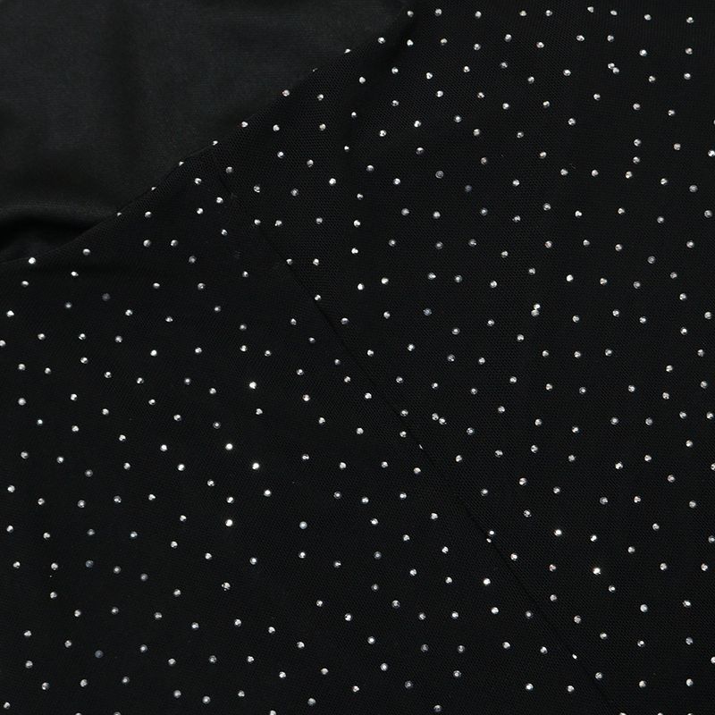 Sexy Spaghetti Strap Bodycon Dress With Rhinestone Embellishments - Sheer Mesh Long Dress For Women_voghion.com