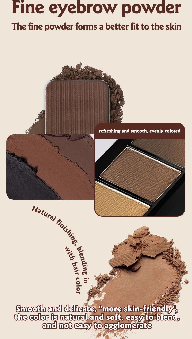 O'CHEAL Tricolor Eyebrow Powder # 6990 | Waterproof And Sweatproof Long Lasting Shaping | Natural Gradient 3D Eyebrow Makeup | Comes With Professional_voghion.com