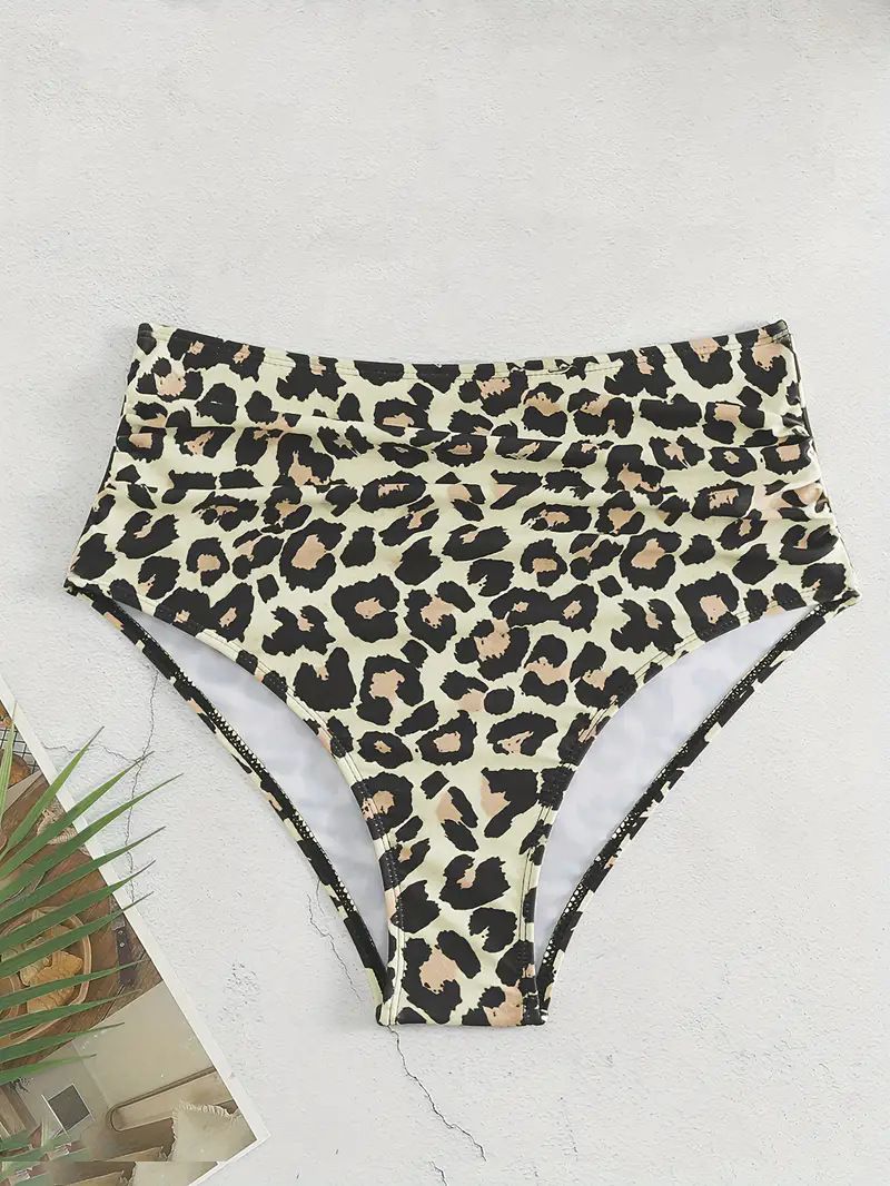 High-Waisted Bikini Bottom – Tummy Control & Quick-Dry Fabric (S-XL) – Solid/Animal Print Swimwear For Women_voghion.com