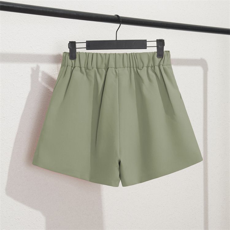 Women's Wear spring and summer shorts high-waisted khaki boot pants, versatile and slimming, Korean style wide-leg pants_voghion.com