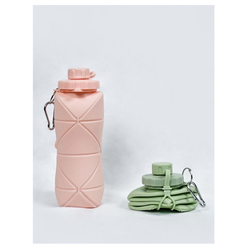 Faltbare Silikon-Wasserflasche, tragbar, auslaufsicher, Reise-Sportflasche, BPA-frei, faltbar, für Outdoor, Wandern, Camping, wiederverwendbar, leichte Flasche_voghion.com