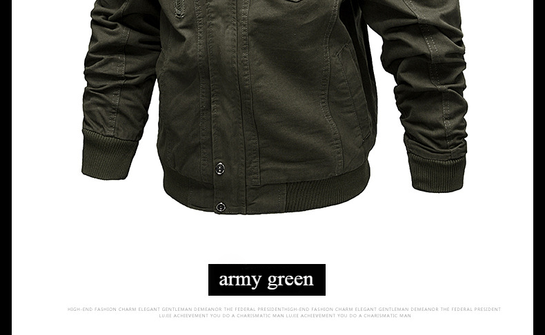 Veste pour hommes printemps et automne décontracté coton militaire vêtements de travail multi-poches manteau d'hiver en plein air bomber veste vêtements pour hommes_voghion.com