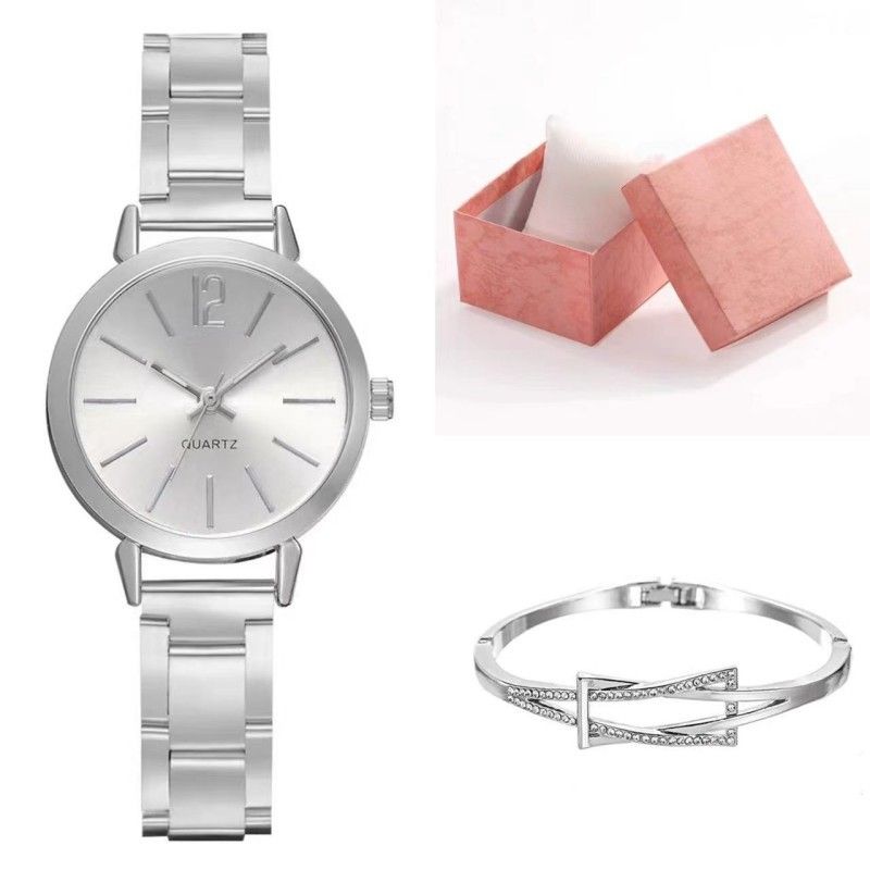 Heißer verkauf frauen dünne schmale riemen einfache business stahlband quarzuhr weibliche studentin prüfung uhr geschenk box_voghion.com