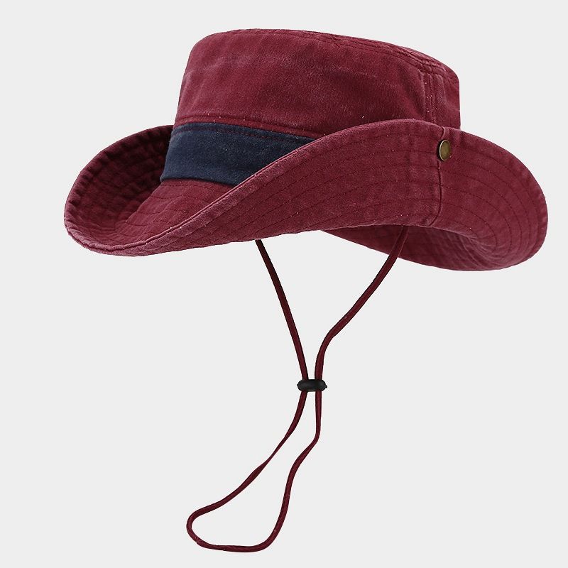 Big Eaves Washed Old Retro Jungle Sports Mountaineering Fishing Hat Big Head Circumference Sun Protection Men's Bucket Hat Basin Hat_voghion.com