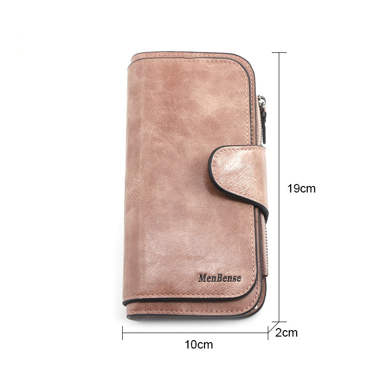 Damepung lavet af læder Punge Trefold VINTAGE Damepunge mobiltelefon Pung Kvinde Møntpung Carteira_voghion.com