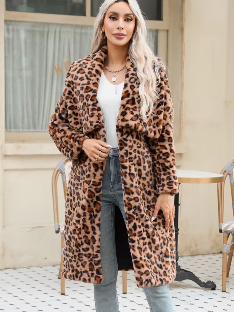Luxury Faux Fur Coat – Winter Long Coat With Wide Lapel, Plush Warm Women’s Jacket (S-XXXL)_voghion.com