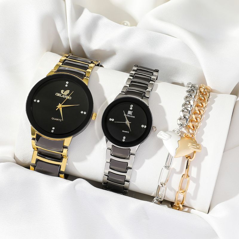 Herrklocka och armbandsset Parklocka Pararmband Föräldrabarnsklocka set Presentförpackning 4st_voghion.com