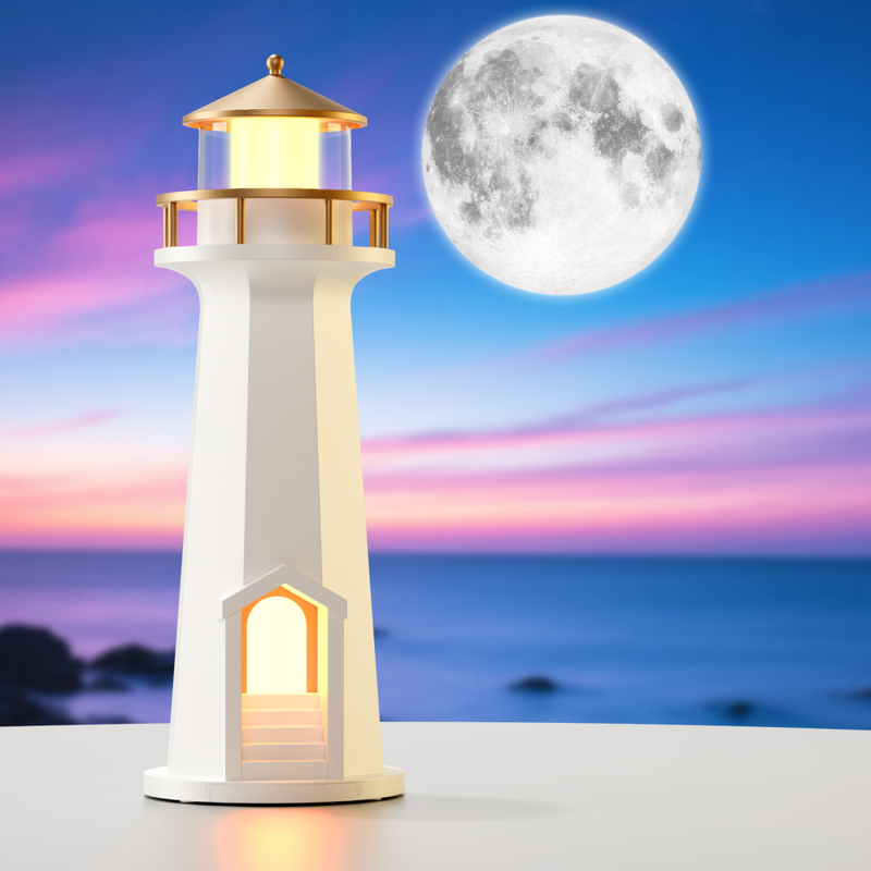 Night Light Moon Lamp Projection Lighthouse Lamps APP Control Blue Tooth Music Speaker Ambient Lights Birthday Festival Gift_voghion.com