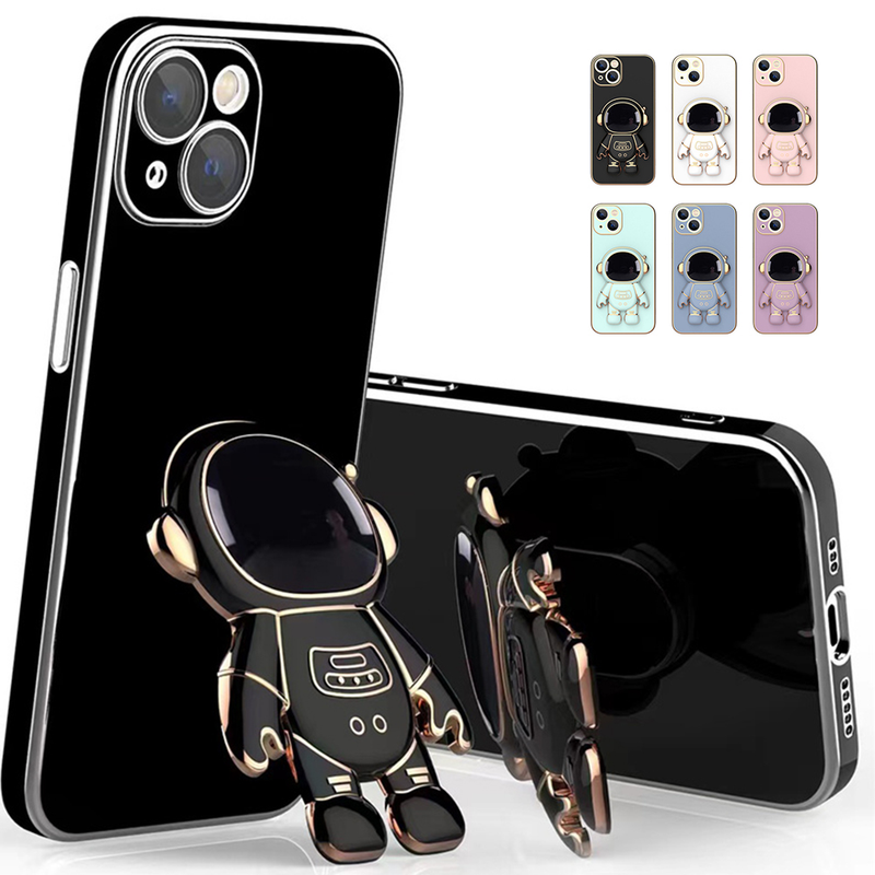 Rabbit Bear Astronaut Bracket Plating Phone Holder Case For Huawei Honor Magic3 Magic4 Magic5 Magic 3 4 5 Pro Stand Soft Cover_voghion.com