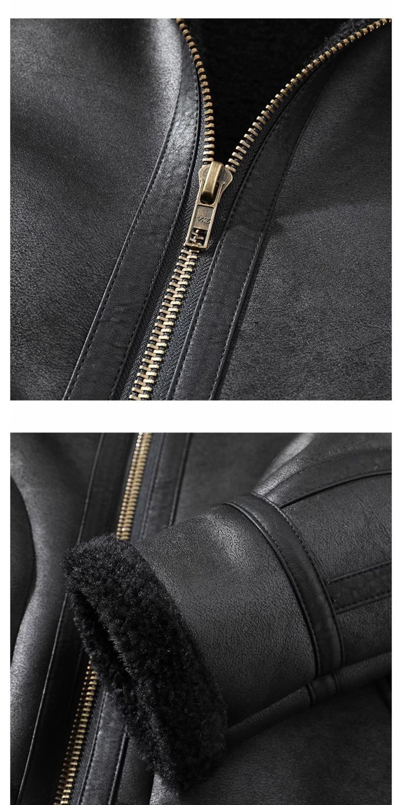 2025 Winter Large Size Hooded Shearling One-Piece Lamb Wool Motorcycle Trendy Brand Melard Leather Jacket Men_voghion.com