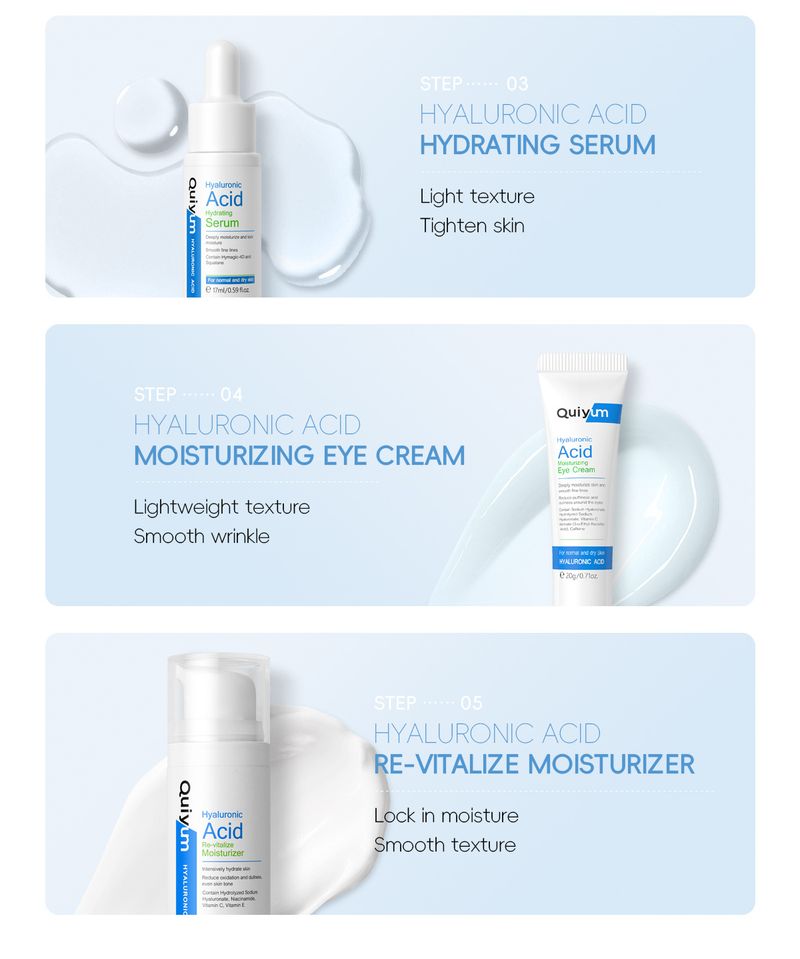 Set per la cura della pelle con acido ialuronico - Kit idratante e nutriente da 5 pezzi (approvato dalla FDA)_voghion.com