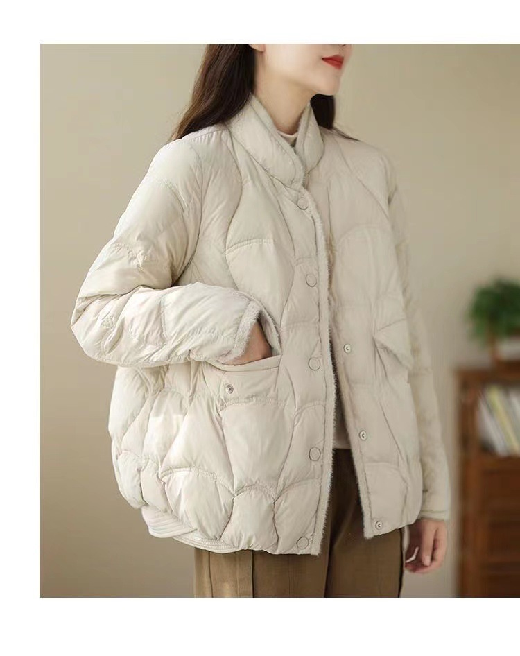 Women's 90 white duck Warm jacket hooded small coat_voghion.com