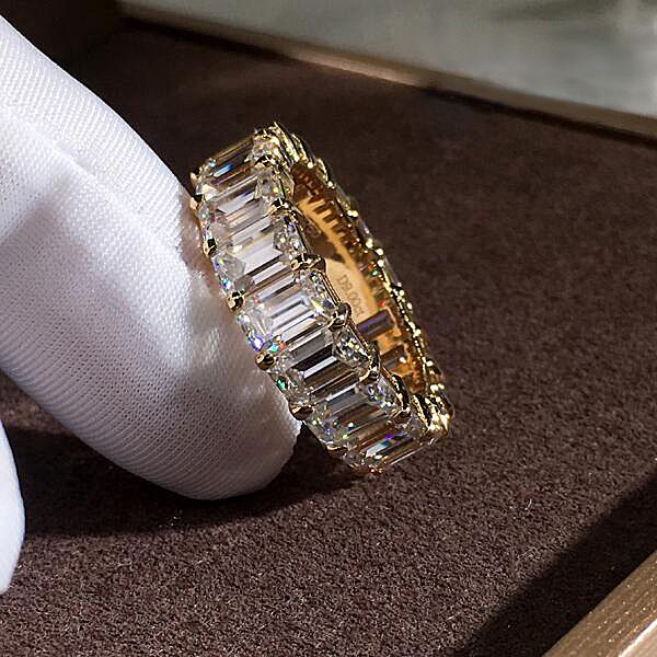 Bague rectangulaire en zircone cubique pour femme, accessoire exagéré, incrustée de diamants_voghion.com