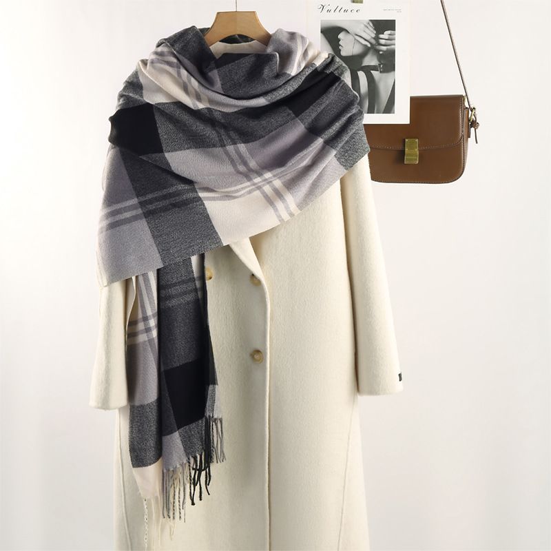 Bunte kontrastierende Plaid i Mitation Kaschmir Ins Stil, einfach zu tragen im Herbst Winter warm zu halten, Su Da Schal, Männer und_voghion.com
