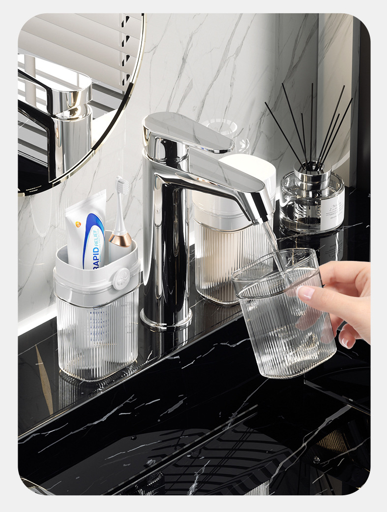 Travel Mouthwash Cup, Toothware Light Luxury Storage Set, Portable Home Wash Toothpaste, Toothbrush Box_voghion.com