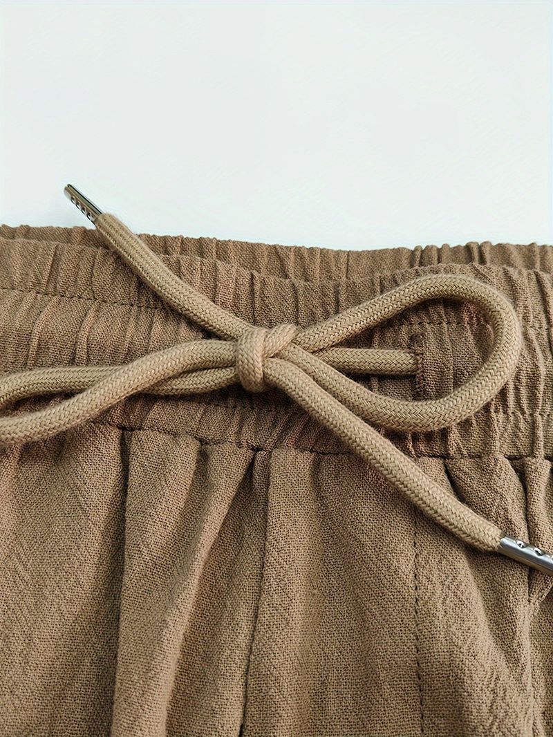 Men's Multi-Pocket Cargo Shorts - Drawstring Waist Work & Beach Shorts For Spring Summer_voghion.com