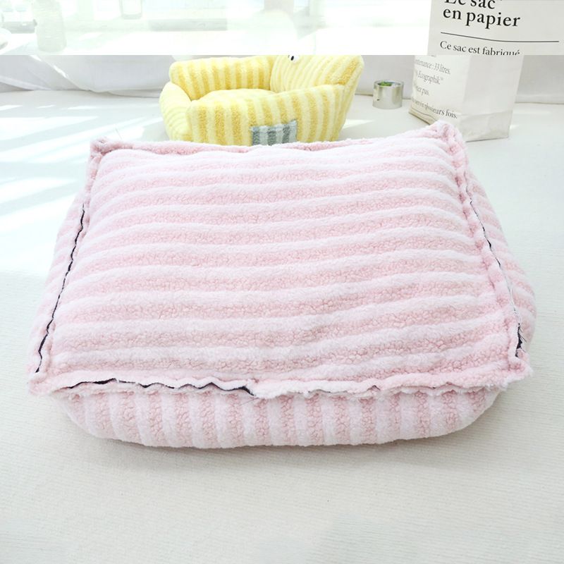 Internet celebrity big eyed dog cat striped sofa design macaron pet can be lifted nest small medium-sized dogs and cats_voghion.com