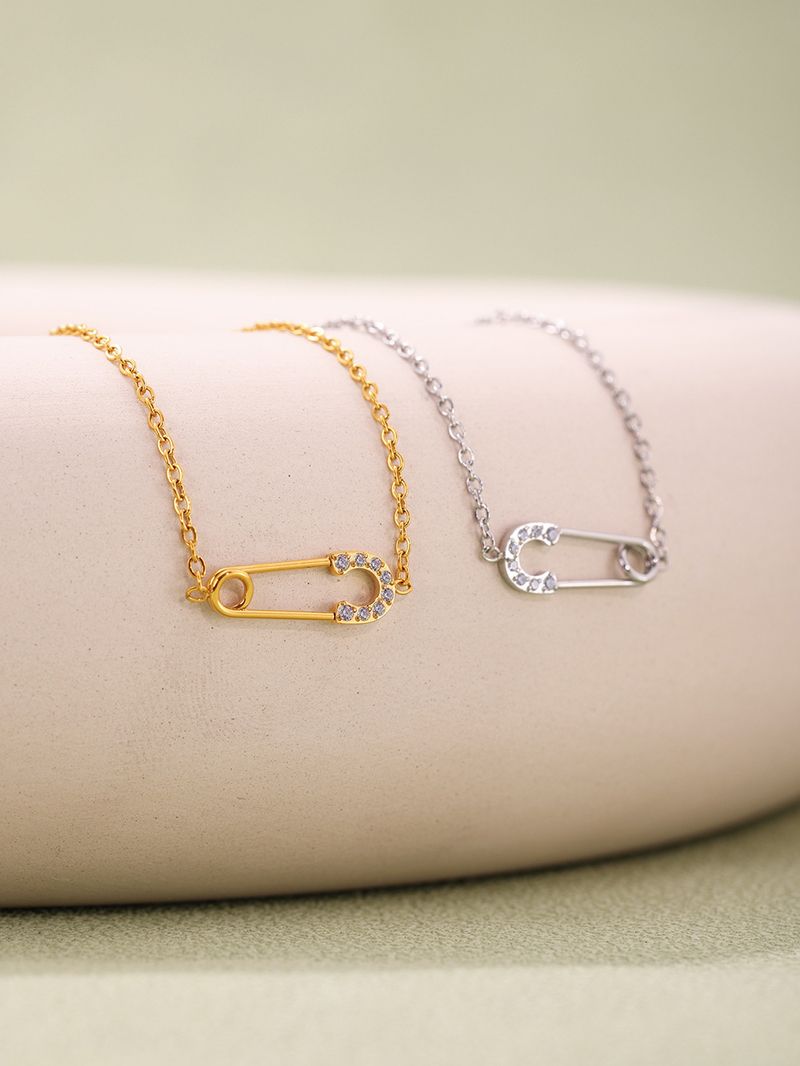 Set di gioielli con spilla in zircone, collana doppia, braccialetto delicato, piccolo regalo di gioielli_voghion.com