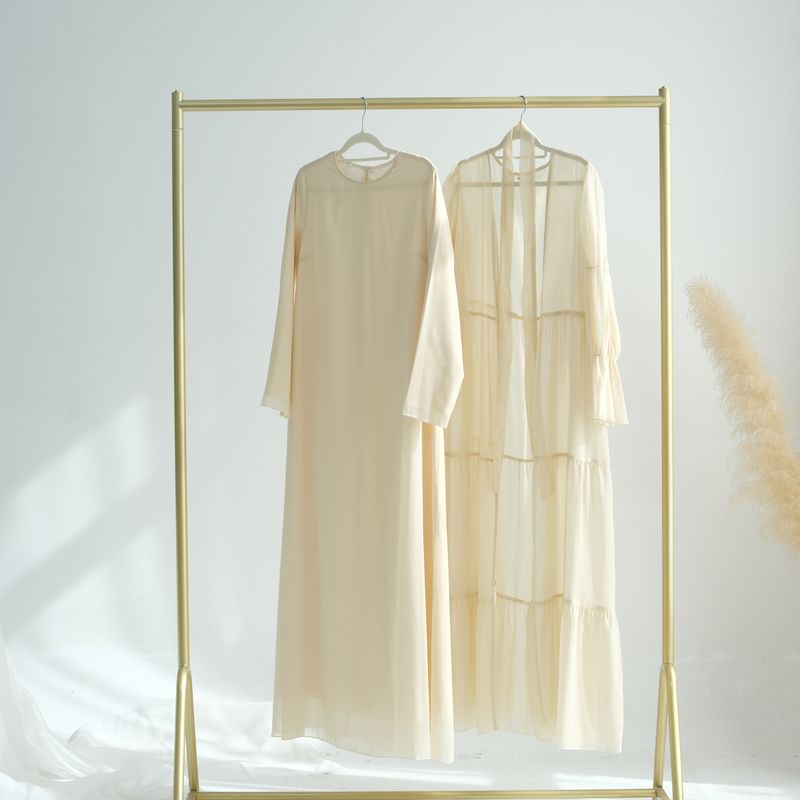 Damenbekleidung Encounter Elegantes Chiffon-Zweiteiler-Set mit Falten_voghion.com