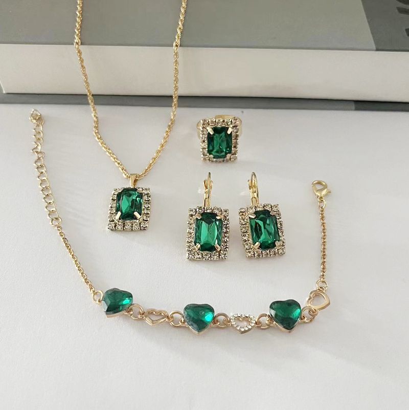 Collana da sposa in cristallo, orecchini, anello, bracciale, set di gioielli per la cena di nozze, accessori_voghion.com