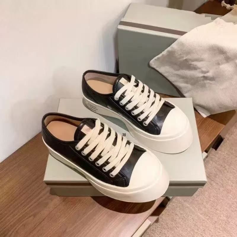 Big Toe Mary Jane 2024 Spring Genuine Velcro Platform Thick Sole Small Leather Single Shoes Height Increasing Casual_voghion.com