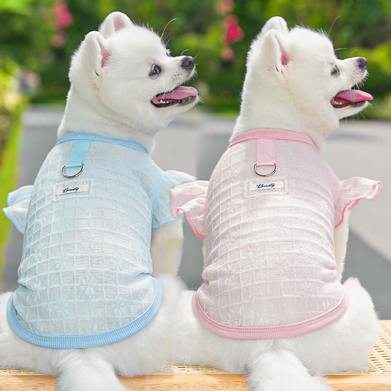 Große, leichte, weiche, seidige Hundekleidung für Katzen, Netz-Flatterärmel, Golden Retriever, Corgi_voghion.com