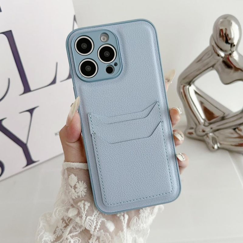 Custodia compatibile con iPhone 16 Pro Max TechGlobe, 15 colori, in pelle tinta unita, con 14 fori di precisione e 13 slot per carte, dritta_voghion.com