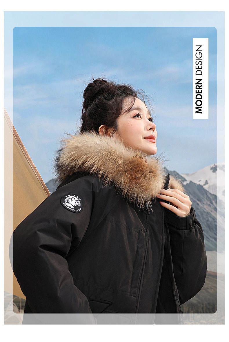 Kurze Pufferjacke für Damen im Winter mit Kunstpelzkapuze – kuschelig warme Oberbekleidung mit Fleecefutter für lässige Streetwear_voghion.com