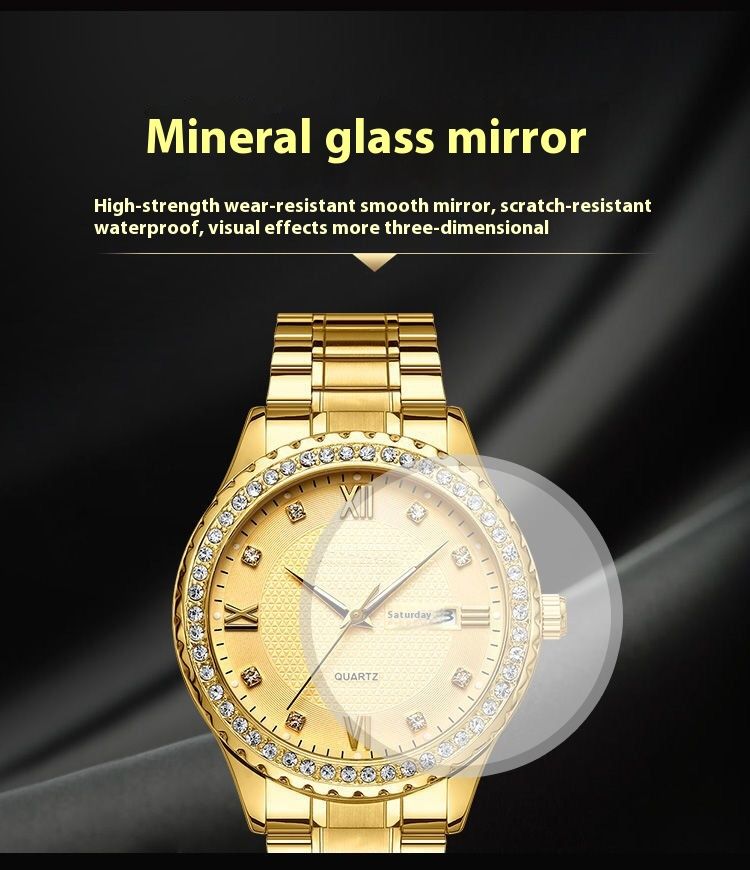 Drilling Swiss Brand Automatic Movement Watch Luminous Calendar Watch Men Korean Waterproof_voghion.com