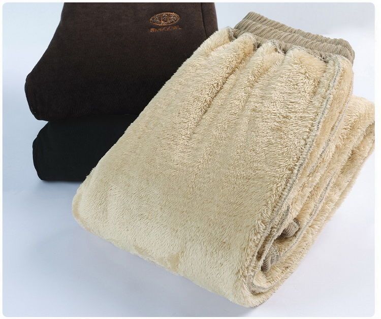 Thermal Corduroy Pants For Women – High-Waisted Winter Fleece-Lined Trousers With Elastic Waist (XL-6XL) – Plus Size Snow-Ready Straight Leg Pants_voghion.com