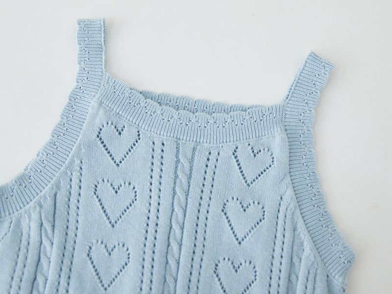 Canotta estiva in maglia senza maniche per bambine – traspirante con pizzo (80 cm-130 cm, 4 colori tenui)_voghion.com