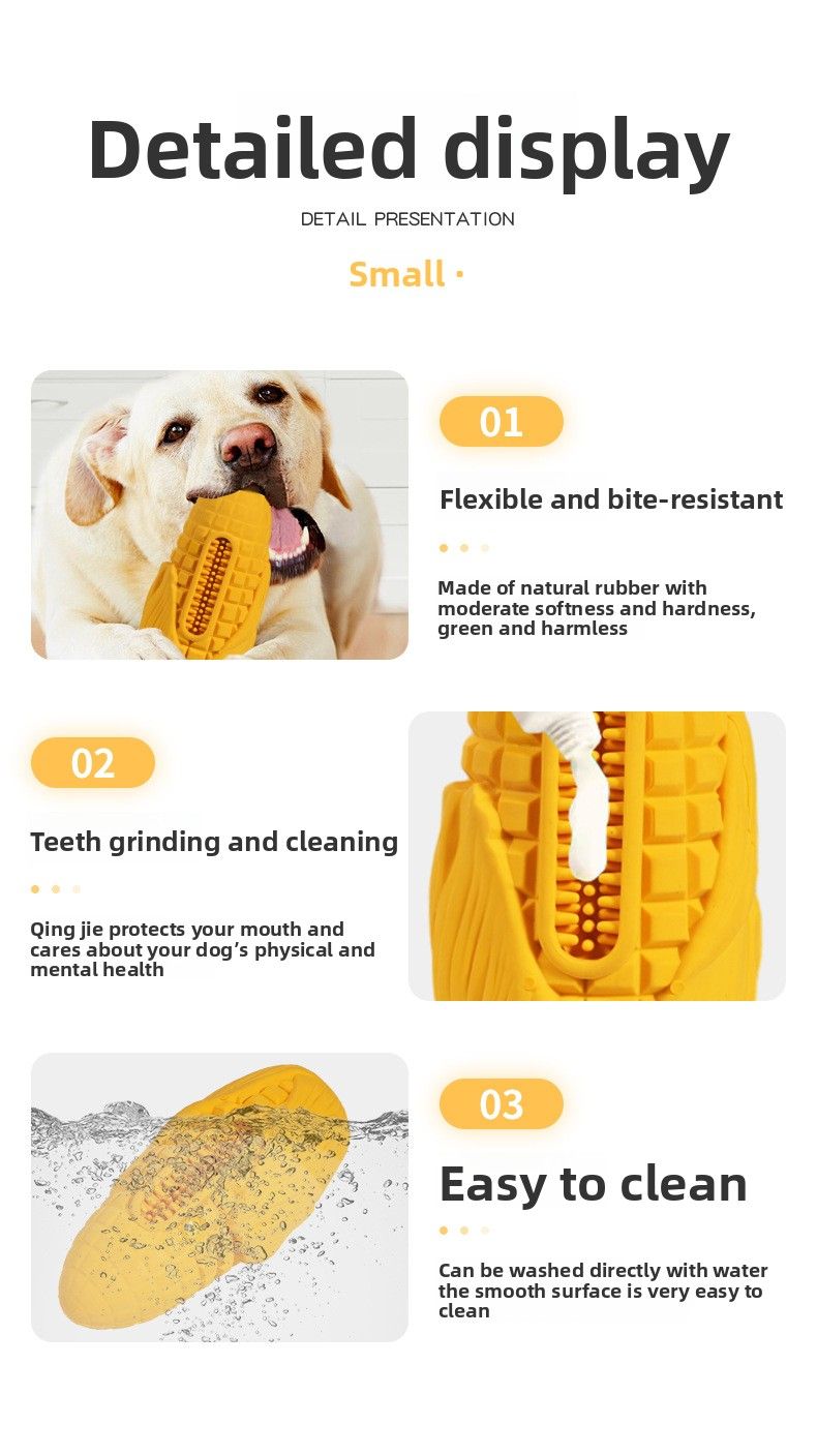 Jouet vocal pour chien, bâton molaire résistant aux morsures de maïs charnu, saveur bacon, jouet pour animaux de compagnie_voghion.com